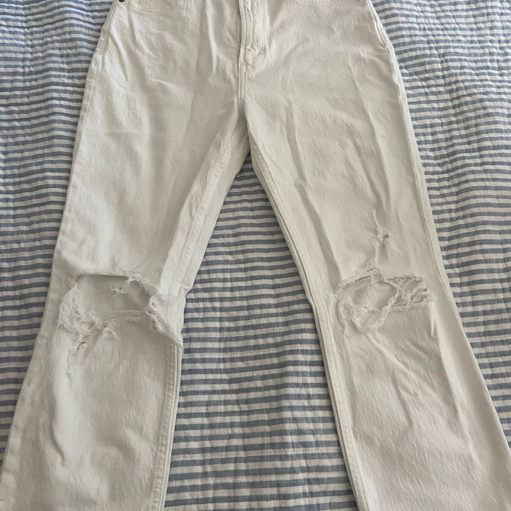 A&F ankle straight high rise jean